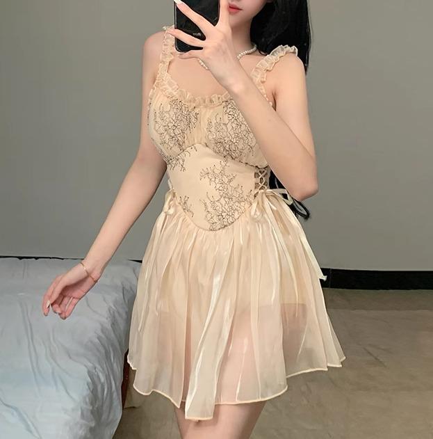 ワンピース 水着 レディース 夏 プール 海水浴 ビーチ レジャー バックレス ゴールド カジュアル ノースリーブ スカート ハイエンド