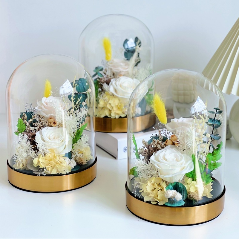 永遠の花のプレゼントガラスカバーのバラの結婚プレゼントバレンタインデーのプレゼント彼女の誕生日に親友にプレゼント