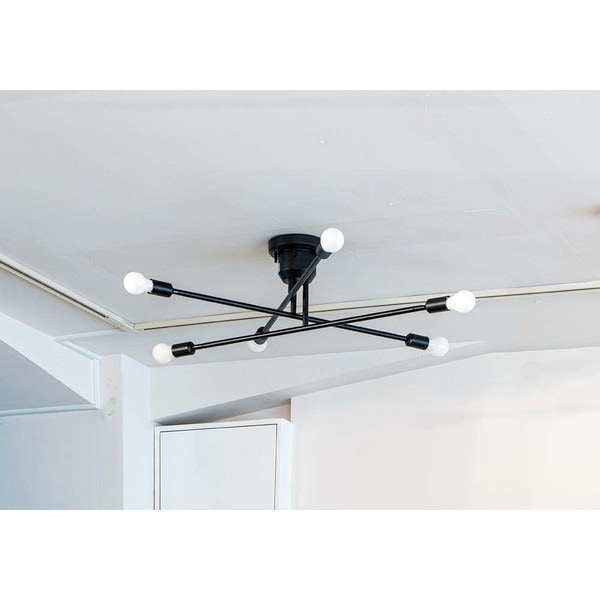 gram8 TC-1010-A60 BK/WH 【LED電球セット】6灯シーリングライト キムリック A60 ブラック/ミルク