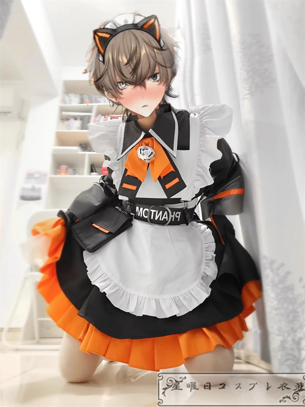 在庫品 Vtuber Alban Knox アルバーンノックス にじさんじEN 切り抜き 女体化 性転換 ネコ耳メイドさん メイド服 コスプレ衣装 コスチューム ハロウィン