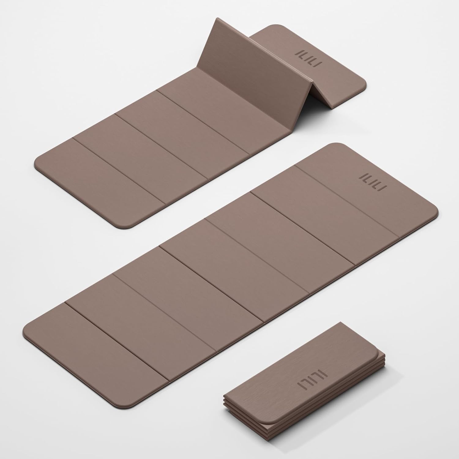 ILILI 折りたたみヨガマット 180×61×0.8cm TPE素材 滑り止め 防水 軽量0.9kg 7つ折り コンパクト 家庭用 ジム ピラティス ストレッチ