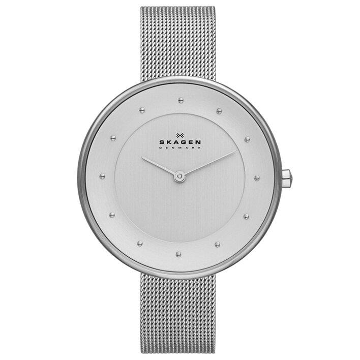 Skagen SKW2140 Gitte White Dial Stainless Steel Mesh Ladies Watch