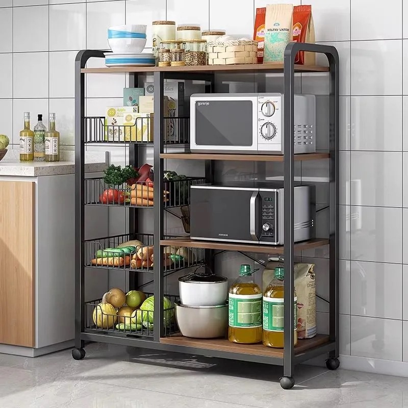 キッチンラックフロア多層電子レンジ雑貨収納ラック多機能家庭用野菜収納ラック棚