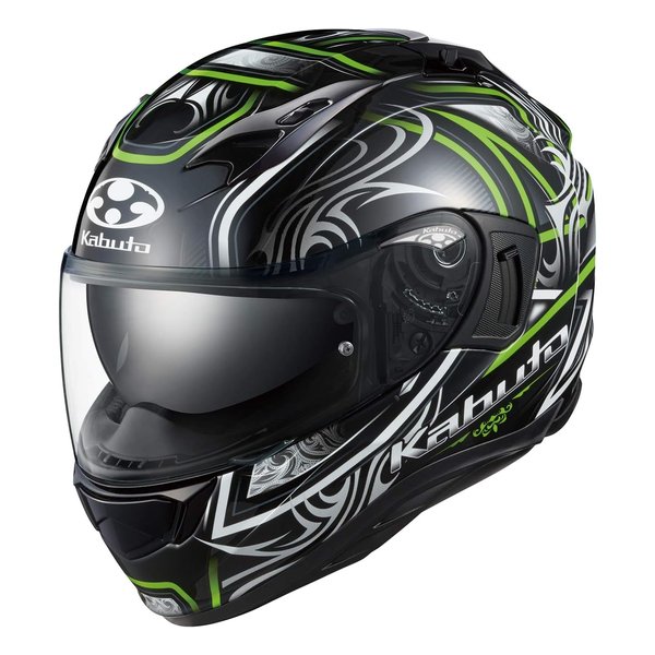 フルフェイスヘルメット OGK KAMUI-3 JAG ジャグ ブラックグリーン S 55-56cm