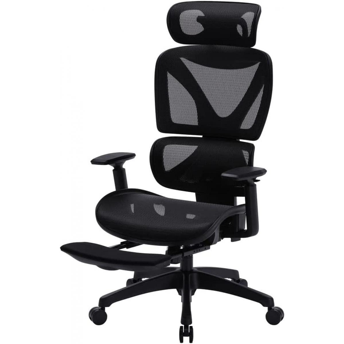 アイリスオーヤマ チェア オフィスチェア OA イス ハイバック アームレスト ヘッドレスト メッシュ デスクチェア ブラック リクライニングワークチェア RWC-520【