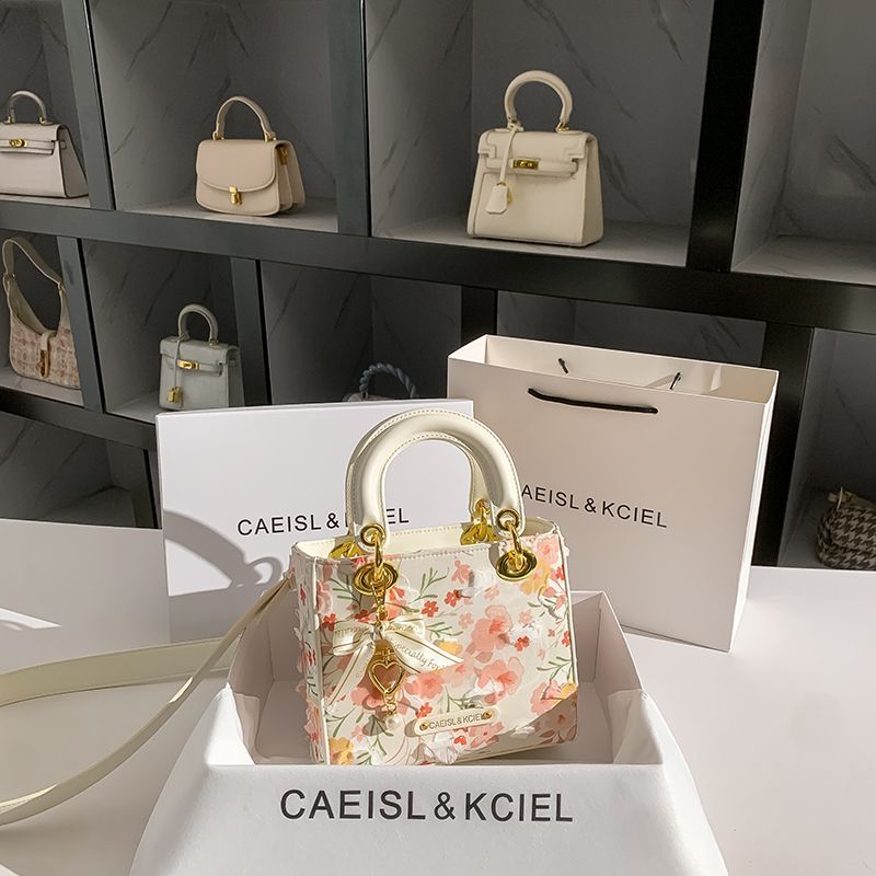 CAEISL & KCIEL大衆デザイン氷花粉ハンドバッグ女性2025新型戴妃バッグシングル肩小方バッグ