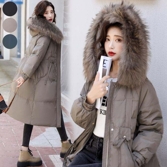 ダウンコート 女性用 ロングコート フード付き フェイクファー 冬服 中綿コート ダウンジャケット レディース 暖かい 着痩せ 通勤通学 学生 コート カジュアルコート 防寒着 中綿ジャケット 体型カ