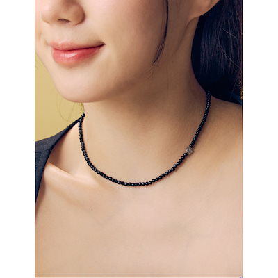 ローズモントシルバーブラックオニキスビーズネックレスピュアローズ RA25A07K 15,389円