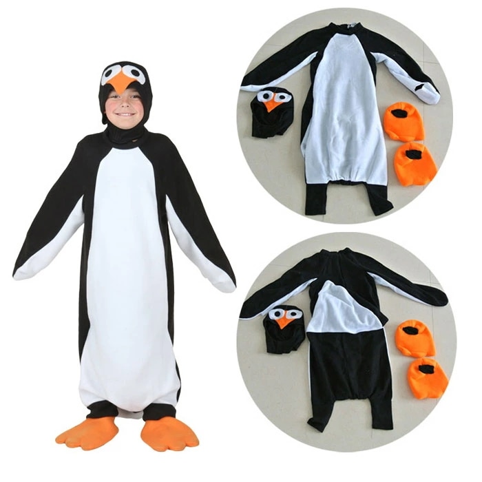 即纳ハロウィン 衣装 子供服 男女兼用 ペンギン 動物 アニマル 全身 ハロウィン コスプレ ハロウィン コスチューム 女子 男子 キッズ ジュニア ハロウィーン　衣装　ハロウィン衣装 イベント パー