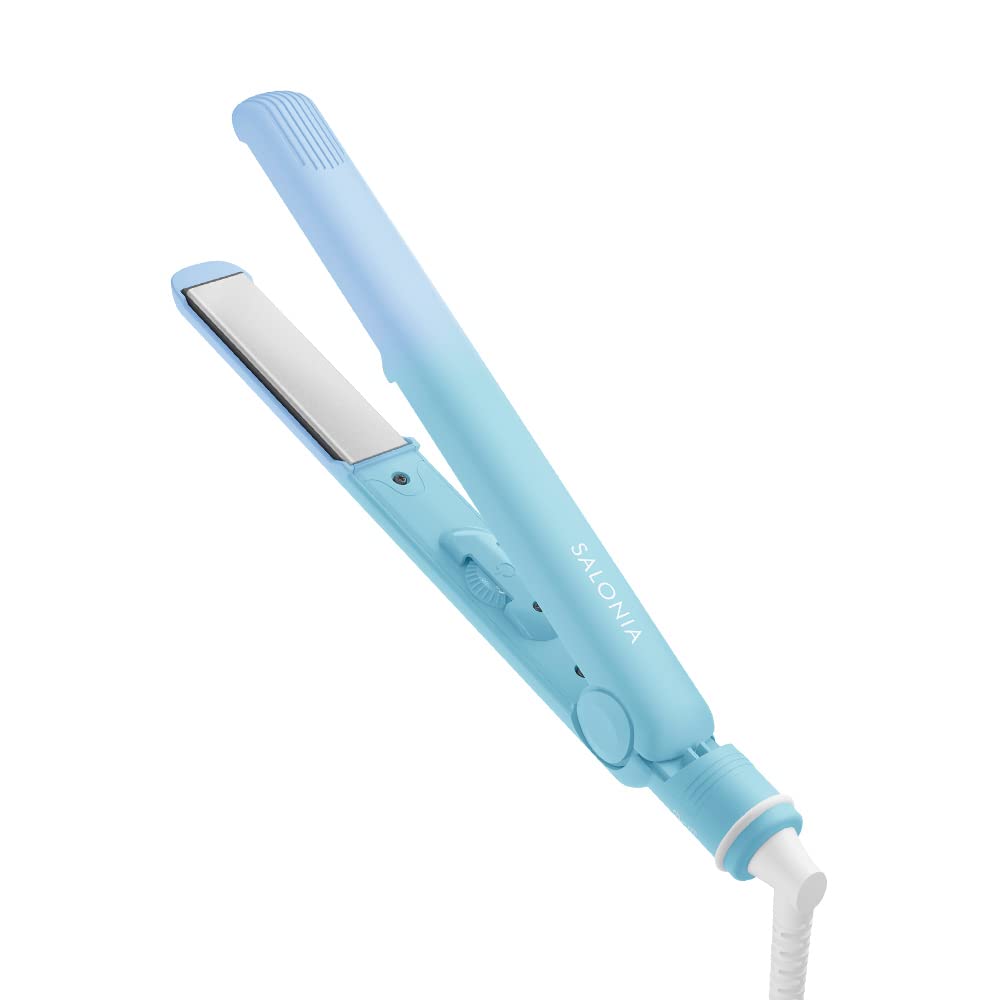 [2023年春夏限定] SALONIA サロニア ストレートヘアアイロン 【ユニバースターコイズ】 24mm コテ 海外対応 耐熱ポーチ付き 立ち上げ最短約30秒 120℃～230℃