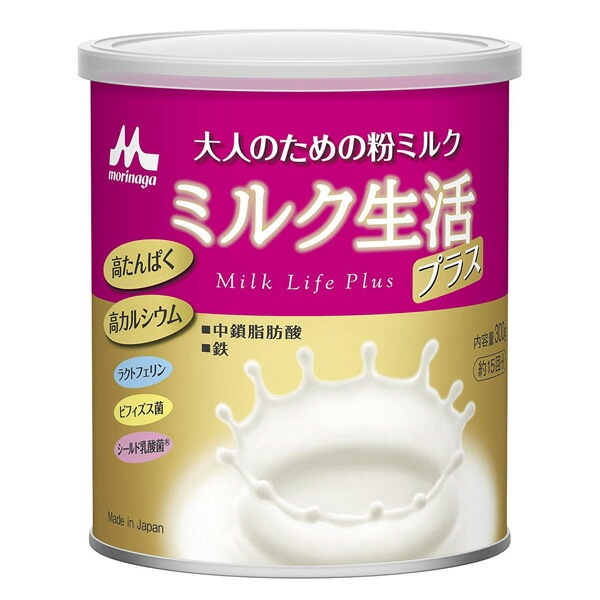 大人のための粉ミルク 高たんぱく高カルシウム版 ミルク生活プラス 300g2缶 (PP)
