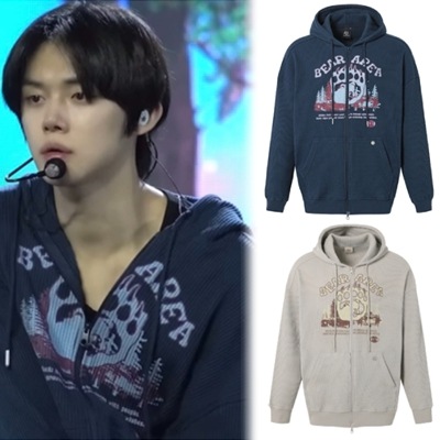 ADDOFF [TXTヨンジュン着用] BEAR KNIT HOOD ZIP-UP(2color) /TXT着用