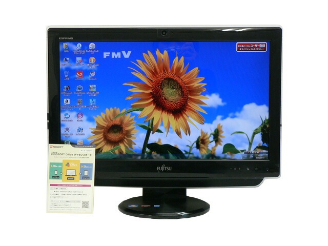 富士通 デスクトップパソコン 中古パソコン EH30/DT ブラック デスクトップ 一体型 本体 Windows7 Athlon DVD 地デジ 4GB/500GB 送料無料 中古