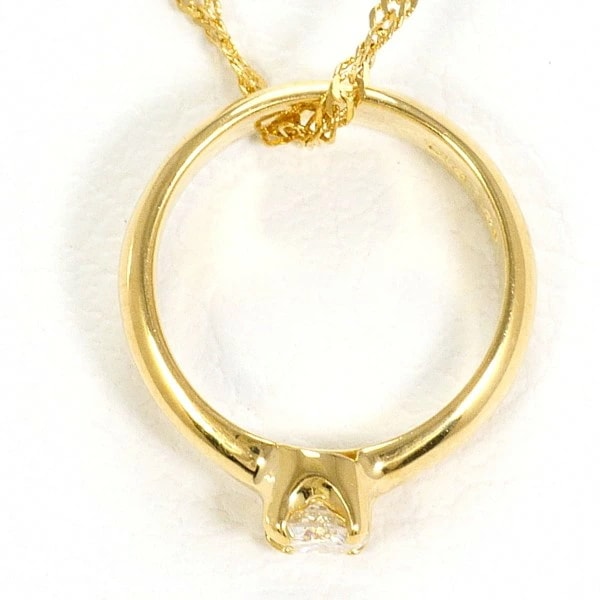 K18 18金 YG イエローゴールド ネックレス ダイヤ 約42cm ジュエリー 中古