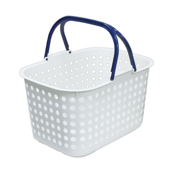 （まとめ） 平和工業ドットバスケット 浅型 ホワイト L-606アサガタWH 1個 [x10セット]