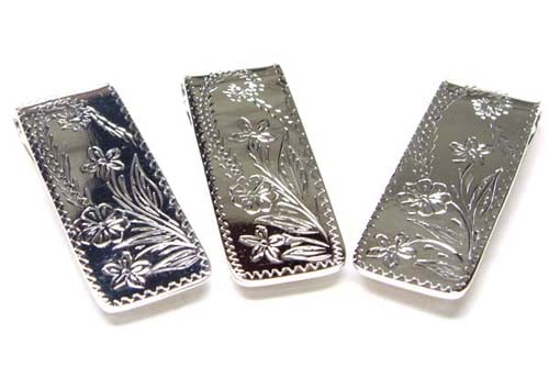 フラワー マネークリップ 花 シルバー925 財布 お札を挟む 金 本物の銀 アクセサリー おしゃれ スリム スッキリ 紙幣 持ち運び ポケット シンプル 女性 レディース mc-00-00008xx