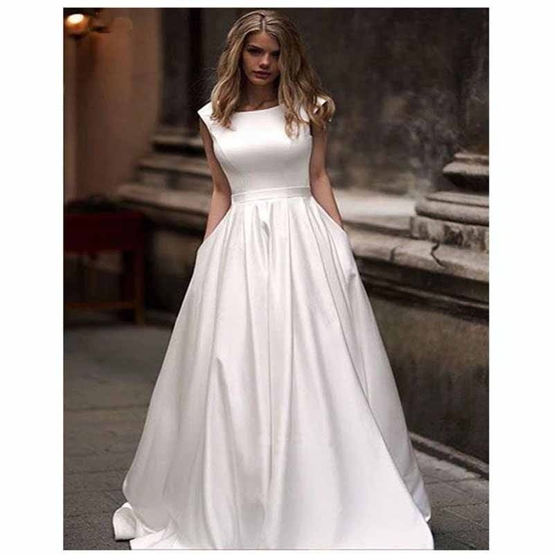 軽やかなウェディングドレスの春の新型新婦のフランス式の超仙のサテンの森系の旅はとても痩せています 7,122円