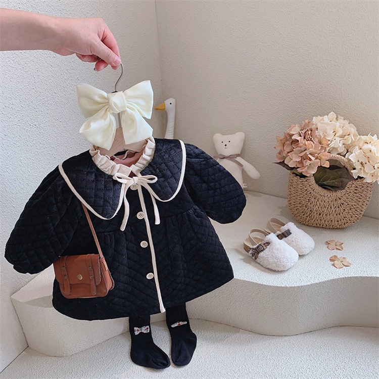 早い者勝ち 厚手 肌にやさしい ギャザリング コート 洋風 綿コート 子供 トレンチコート