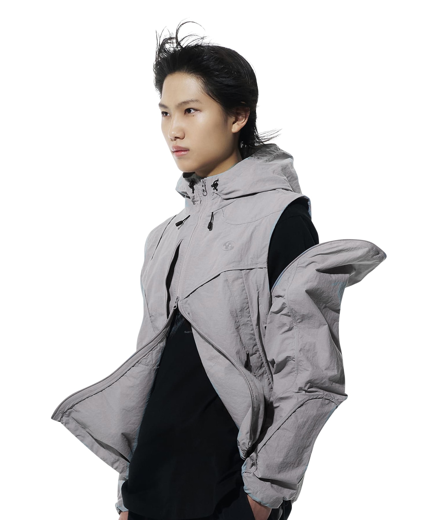 【SANSANGEAR】 24SS 2WAY WAVE JACKET : GREY