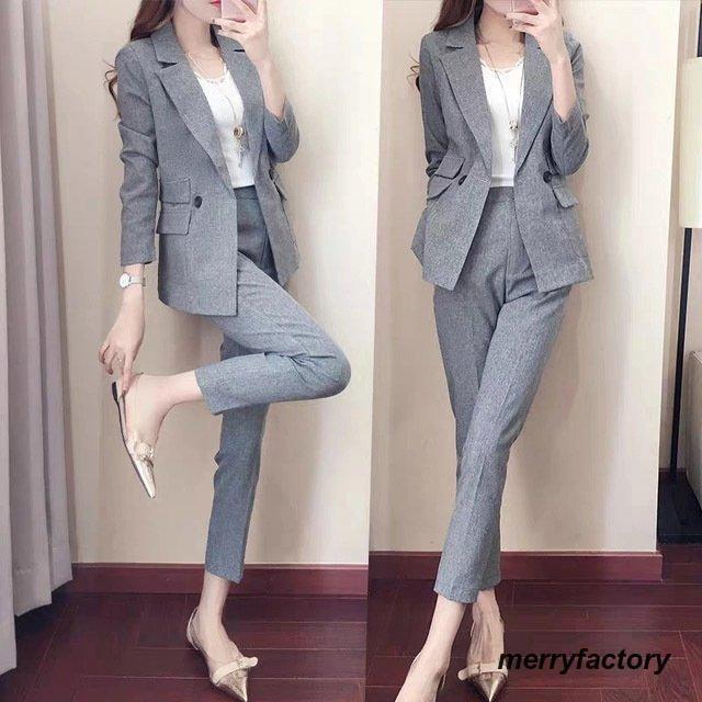 パンツスーツ レディース グレー スーツ フォーマル 通勤 OL 20代 30代 40代 カジュアルスーツ 入学式 卒業式 2点セット スーツ 春 秋