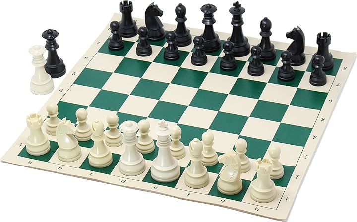 ChessJapan チェスセット ジャーマントーナメント 44cm ヘビー( グリーン， ブラック， ホワイト, 44cm ヘビー)