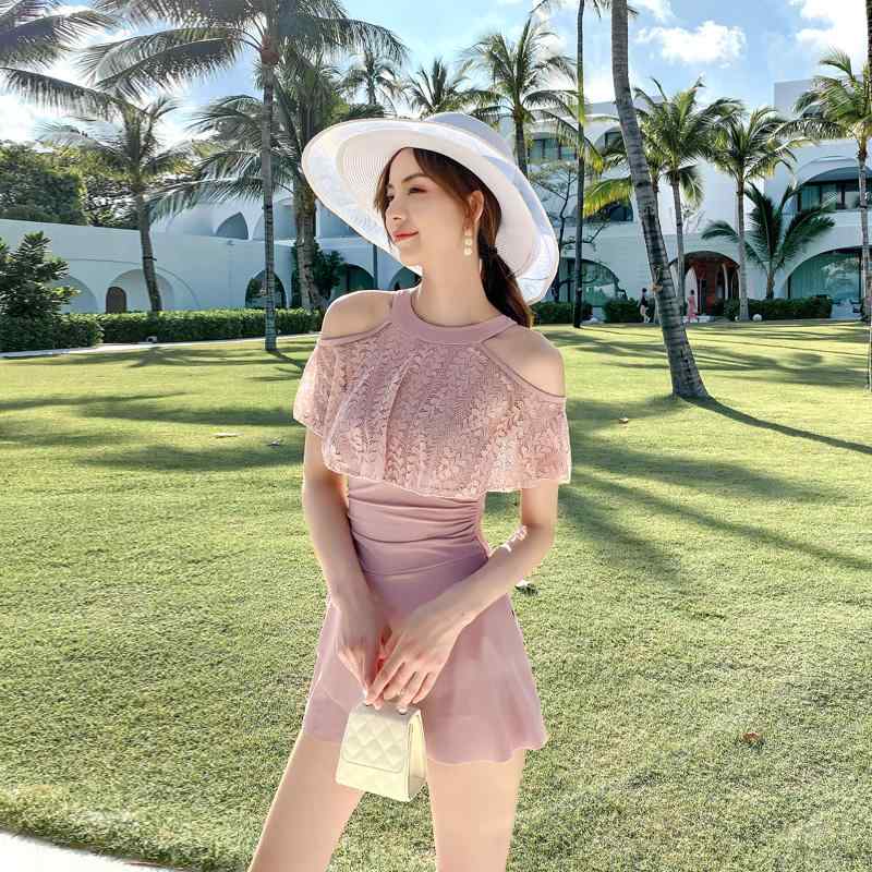 ワンピース 水着 魅惑的 レディース 夏 お腹 カバー スリム スカート ボクサー ビキニ レース スパ 海 プール レジャー 海水浴 夏 スイムウェア