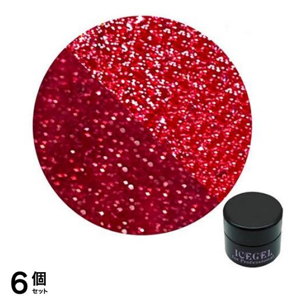 ICEGEL(アイスジェル) A BLACK オンオフジェル 1208 フラッシュ スカーレットレッド 3g 6個セット