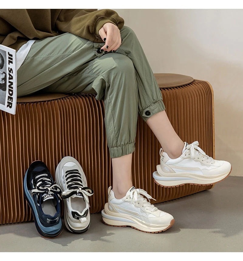 カジュアルシューズ 厚底スニーカー 5CM ブーム靴 ファッションローファー
