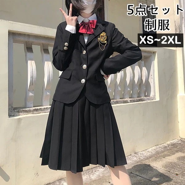 卒業式スーツ女の子中学生高校生中高生5点セットセットアップフォーマルスーツ発表会卒業式スーツスカートスーツジュニアお受験発表会卒業式服中学生XSSMLXL2