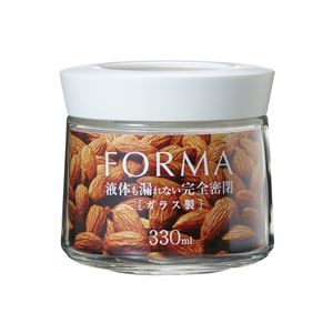 (45個セット) 調味料入れ 保存容器 約直径9cm 330ml ホワイト 液体対応 フォルマ 密閉 ガラスポット キッチン 台所 スパイス