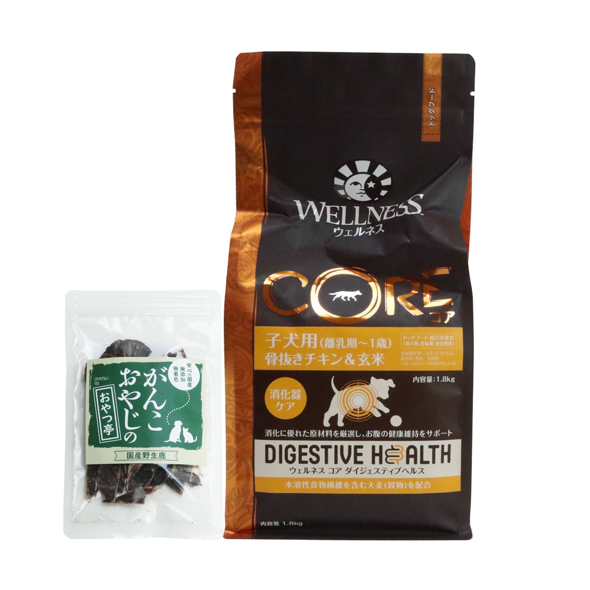 コア ダイジェスティブヘルス 子犬用 (離乳期～１歳)骨抜きチキン＆玄米 1.8kg【国産鹿肉ジャーキー付き(お試しサイズ)】 4,786円