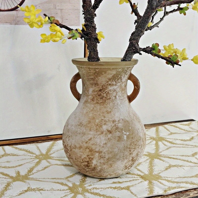 ガラス花瓶 ヴィンテージ調 アンティーク調 卓上 フラワーベース ビンテージ 花器 フラワーアレンジメント おしゃれ シンプル インテリア アート リビング 玄関