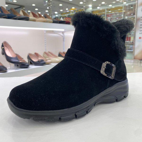 女性用ファー防寒アンクルブーツ YADWSB62IBK HSYH2A GN