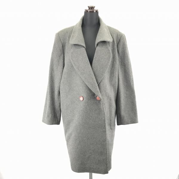 ガーカロング丈/カシミヤコート/アウター【Womens size-L/グレー】総裏地/シンプル/GA-KABA917L