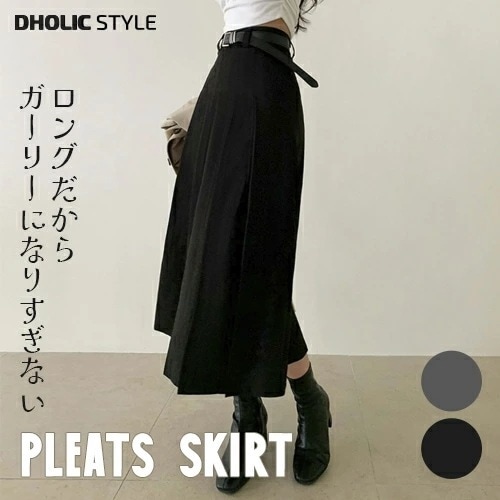 [メガ割りSALE]ベルト付ロングプリーツスカート・p589476 4,532円