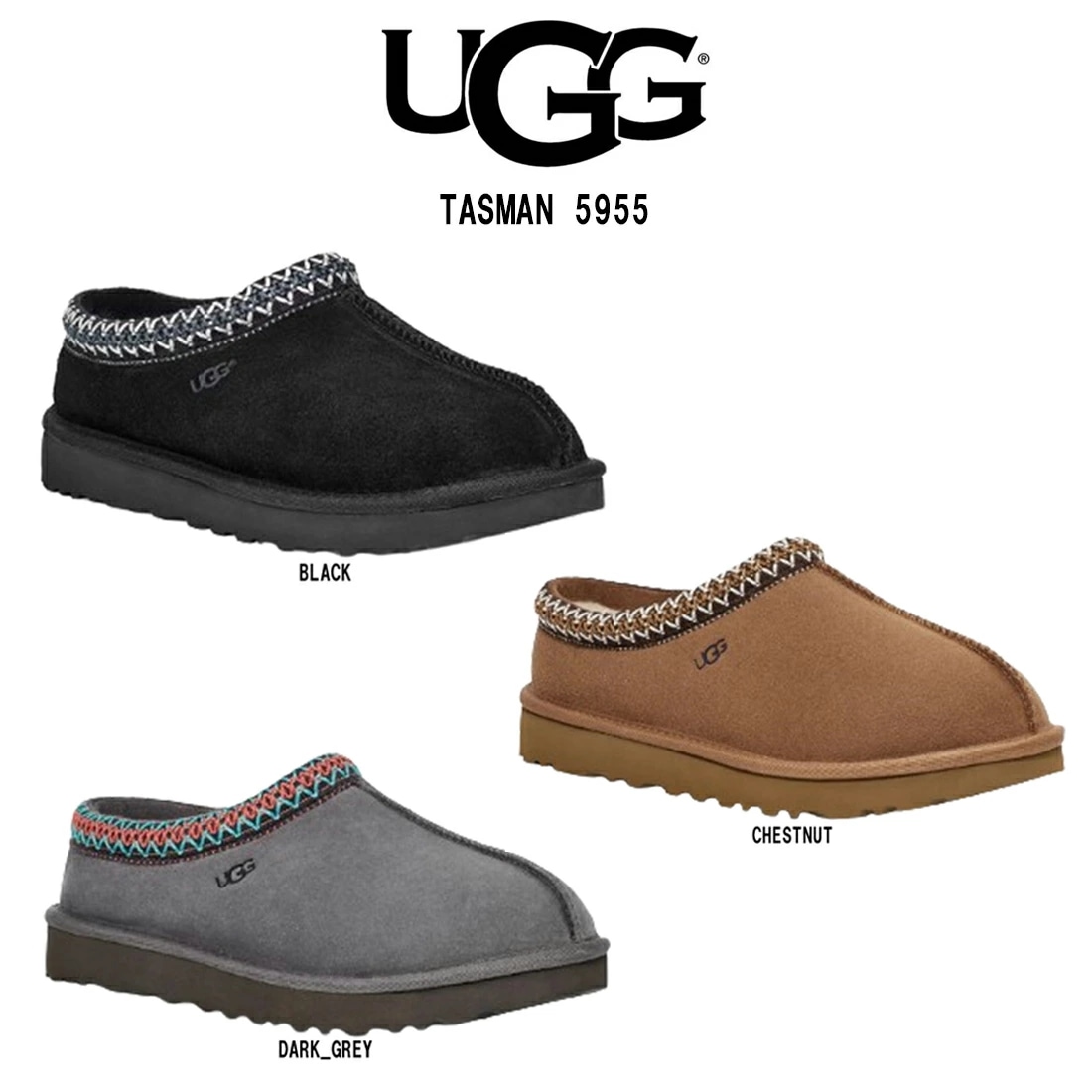 UGG レディース タスマン シューズ スリッポン サンダル スリッパ ムートン スエード シープスキン カジュアル 定番 靴 ギフト W TASMAN 5955