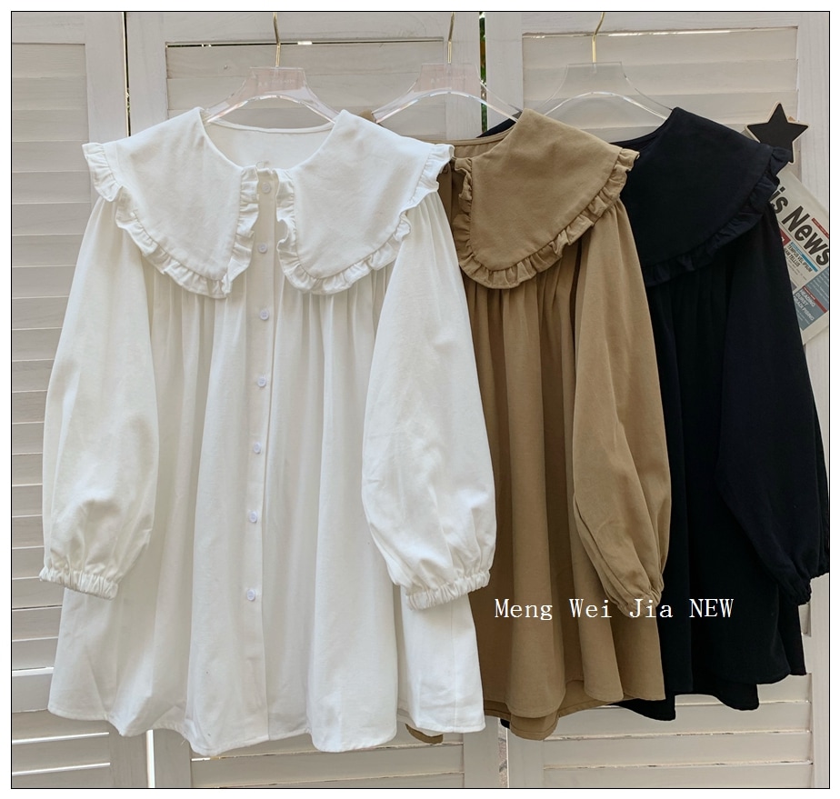 ボリュームフリルシャツ 厚手シャツ ブラウス シャツ 長袖 ニット セーター レディース ランタンスリーブ 無地 プルオーバー フリル パフスリーブ 大人かわいい フリルデザイン ５カラー D33