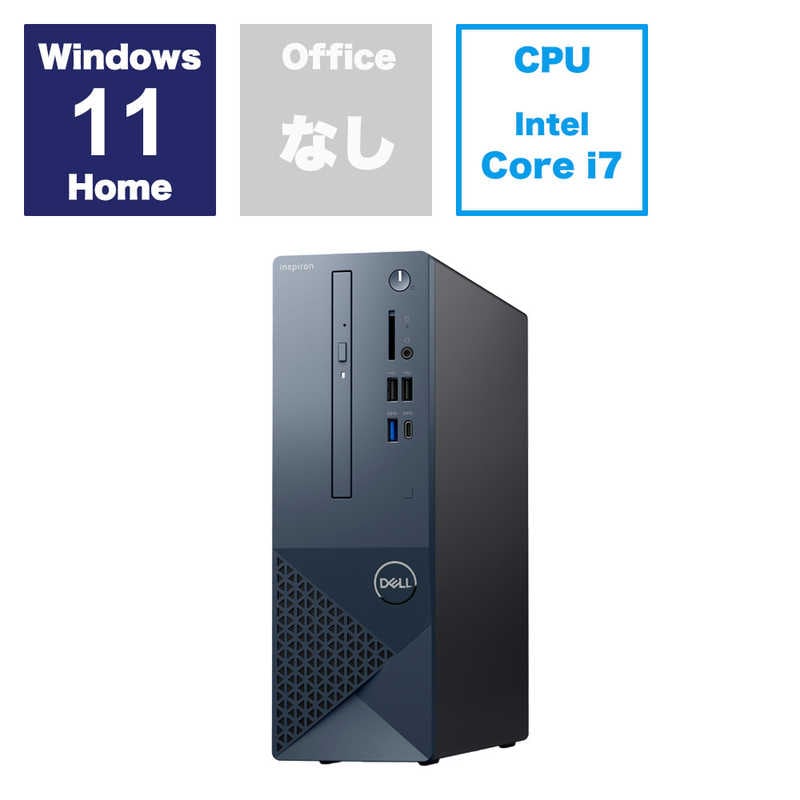DELL　デル　デスクトップパソコン ［モニター無し /intel Core i7 /メモリ：16GB /SSD：512GB /2024春モデル］ ブラック　SI70AD-EHL