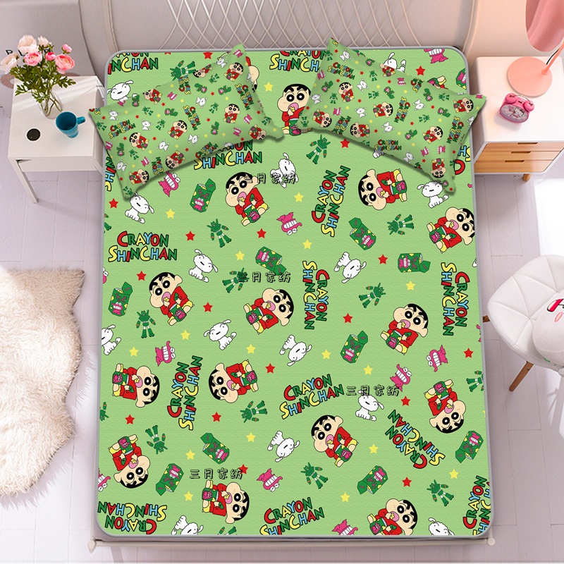 新クレヨンしんちゃん ミルクシルクマット 3点セット 子供用漫画 洗えるアイスシルクマット エアコンソフト