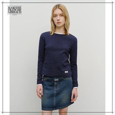 【MARITHÉ FRANÇOIS GIRBAUD】 W BASIC LONG SLEEVE navy 正規品