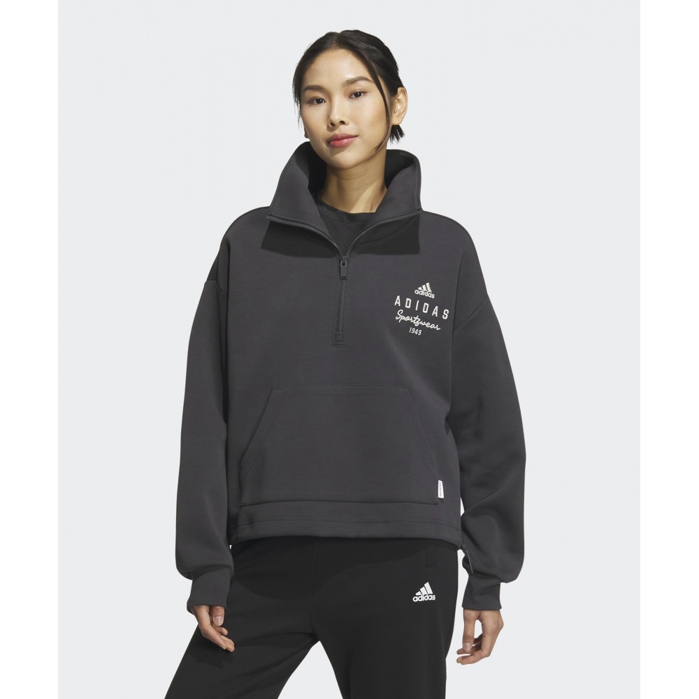 ADIDAS VERハーフハウススウェットシャツ - ブラック/IS7413