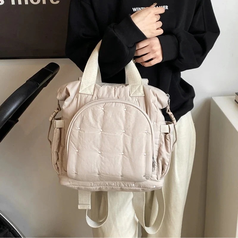 マザーズバッグショルダーママバッグ高級感刺繍コットンバッグレディース大容量ベビーカー用バッグマザー＆ベビーバッグ韓国ファッション