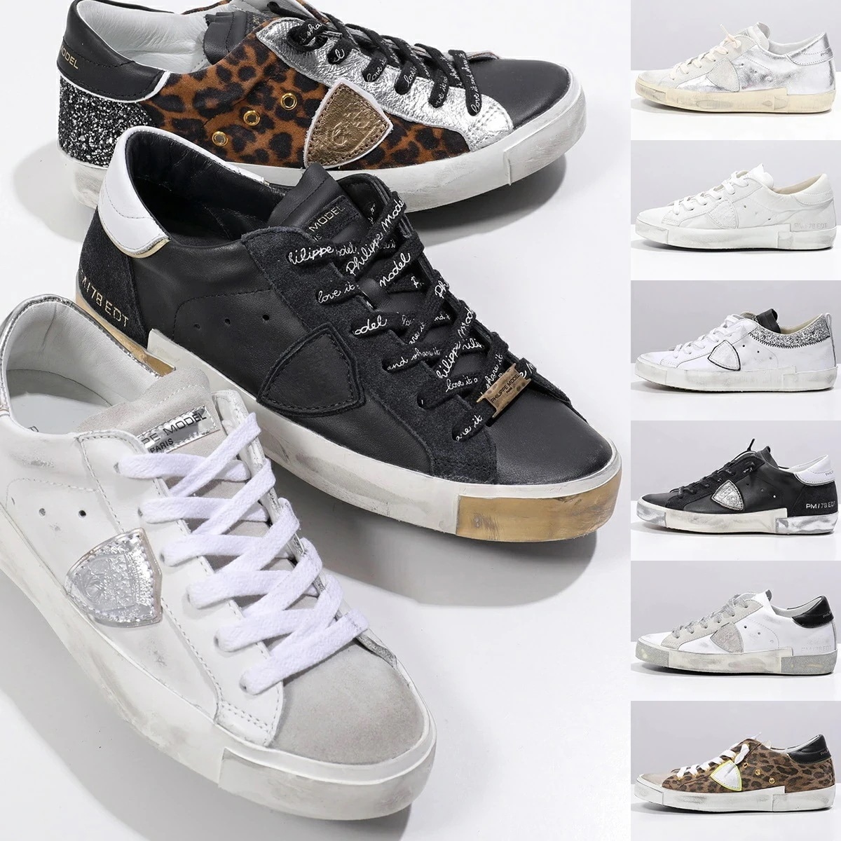 PHILIPPE MODEL フィリップモデル スニーカー PRSX レディース ローカット ヴィンテージ加工 スウェード レザー ラメ レオパード シューズ 靴 カラー9色 15,753円