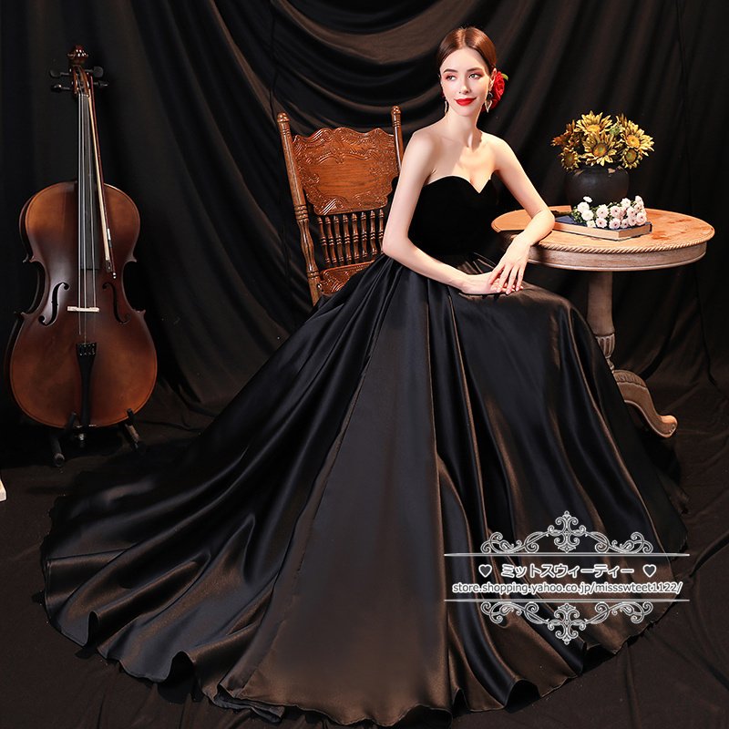 カラードレス 演奏会用ドレス ロングドレス Aラインドレス ビスチェ 大人 発表会 舞台 ステージ衣