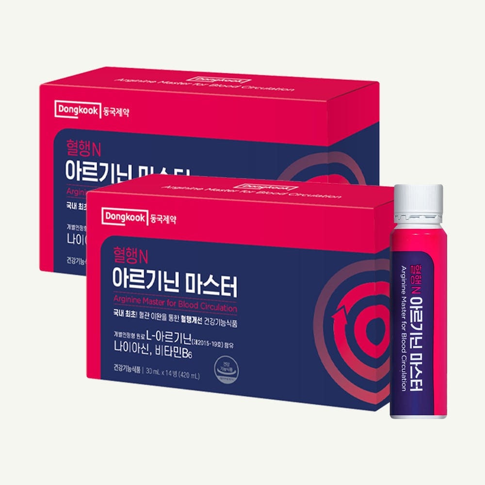 【1+1】 ドングク製薬 血行健康 ヘッケンN アルギニンマスター 高含量6000mg 韓国食薬処認定 血行改善 14個入