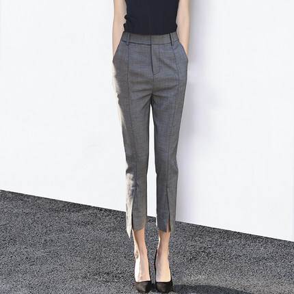 スキニー 細見 レディース タイト スリム 細見え 脚長 美脚 スリット 裾スリット ボトムス パンツ ズボン ロング丈 長ズボン スキニーパンツ レギンスパンツ 黒 ブラック 無地 シンプル カジュ