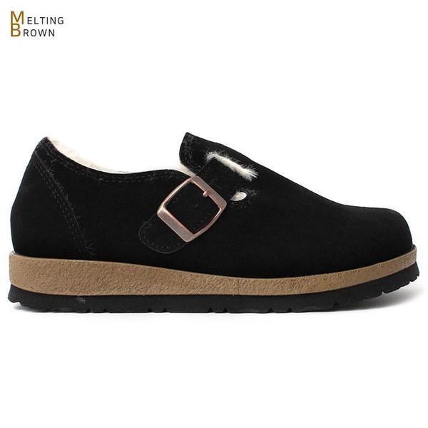 女性用冬スリップオン スエード 冬スニーカー BT01