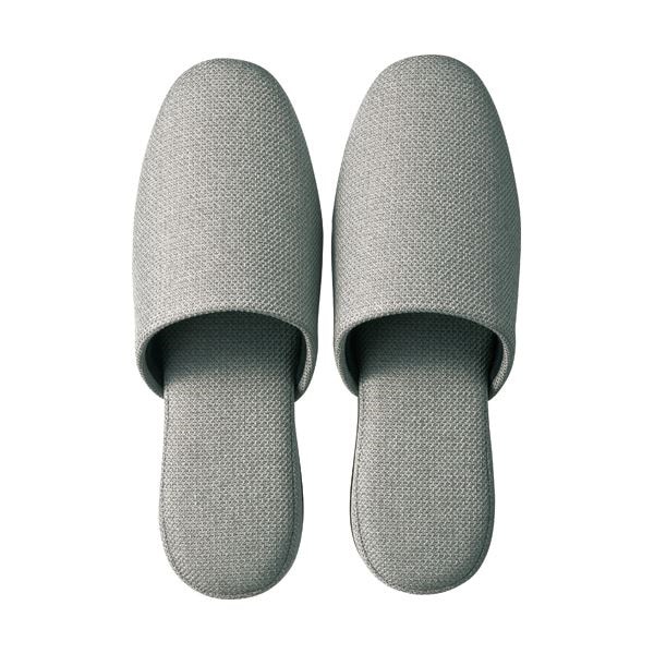 （まとめ） TANOSEE 吊り込み疲れにくいスリッパ ブライト グレー 1足 [x10セット]