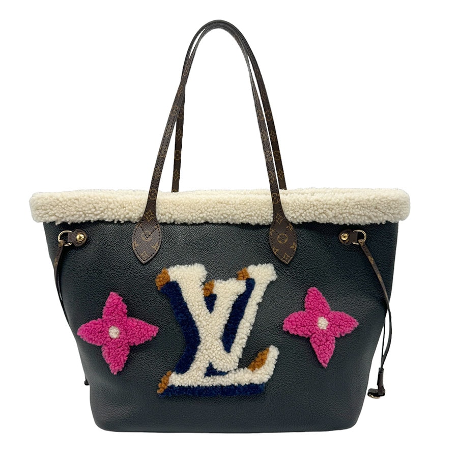 ルイ ヴィトン LOUIS VUITTON トートバッグ ネヴァーフルMM レザー/ボア ブラック/マルチカラー レディース M56960 z1336