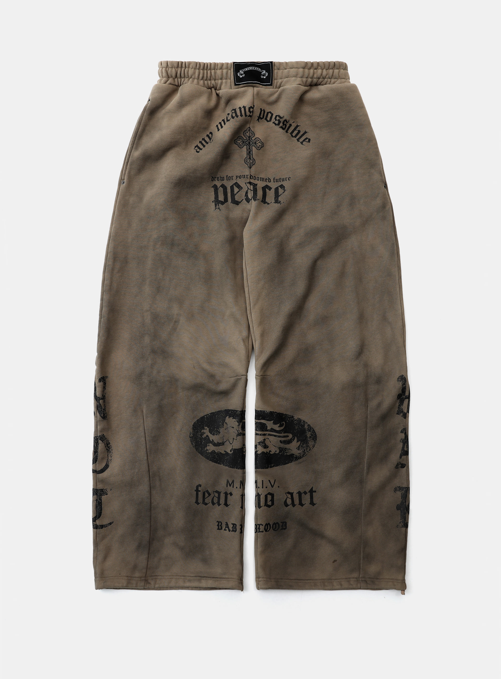 【BADBLOOD】 25FW PEACE NOT WAR JOGGER : DUSTY BEIGE